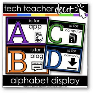 Technology Themed Decor Alphabet Line