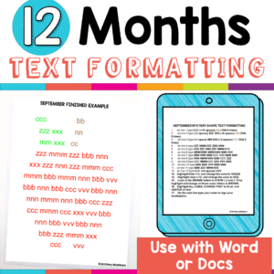 Text Formatting Activities for Typing & Word Processing Practice