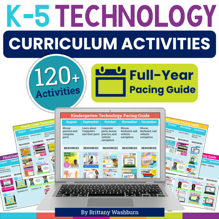 K-5 Technology Curriculum Activities Bundle Overview