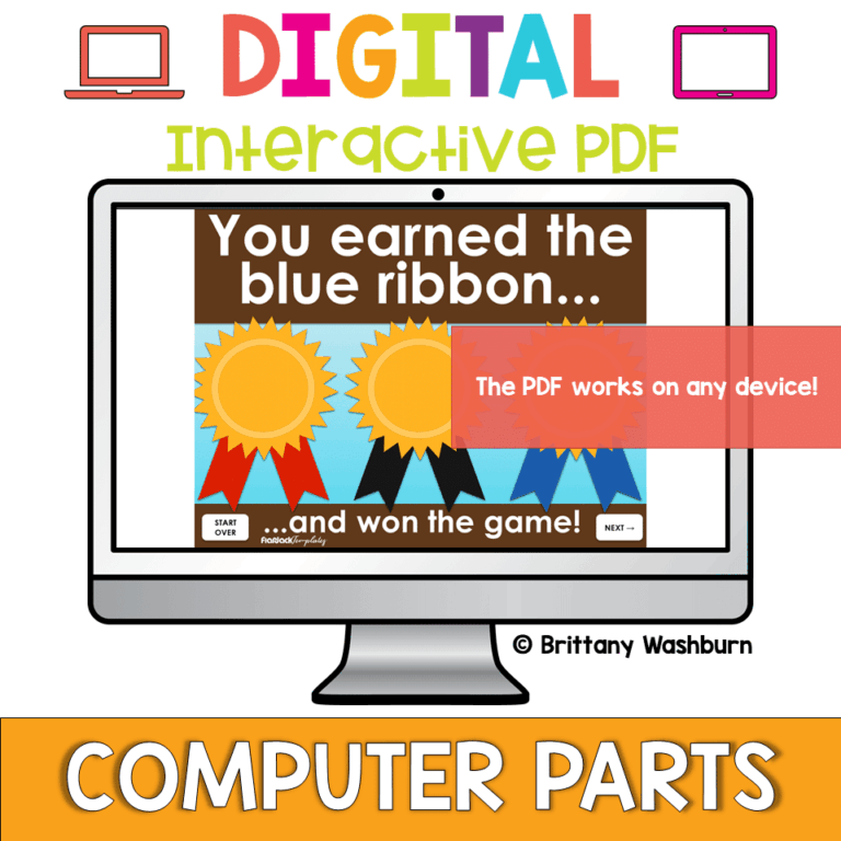 Computer Parts Cupcake Theme Interactive PDF