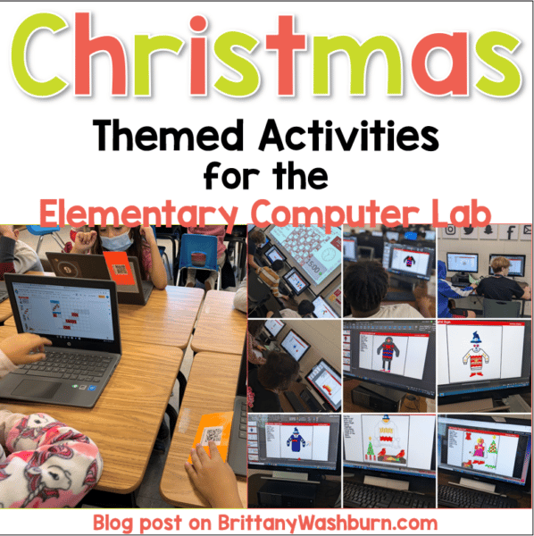 Christmas themed activities for the elementary computer lab to keep your students working on technology skills in the computer lab ahead of the Christmas holiday.