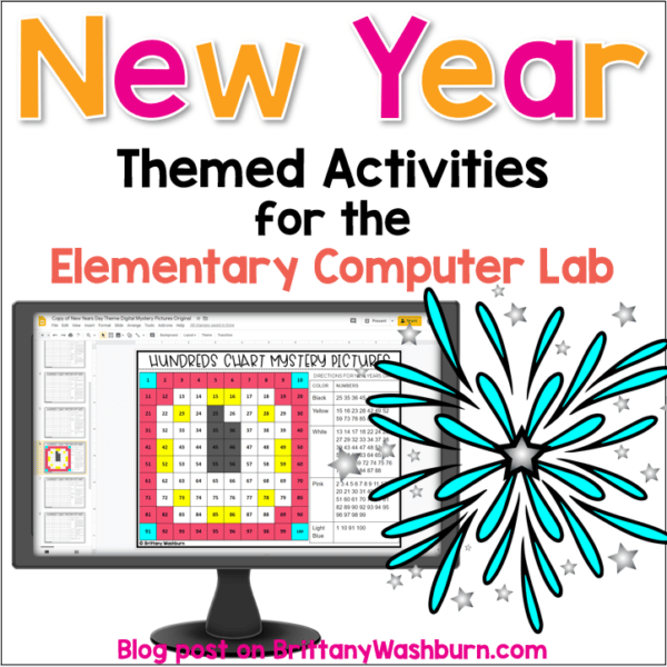 Here are New Years themed activities for the elementary computer lab to keep your students working on technology skills in the computer lab after the New Years holiday.