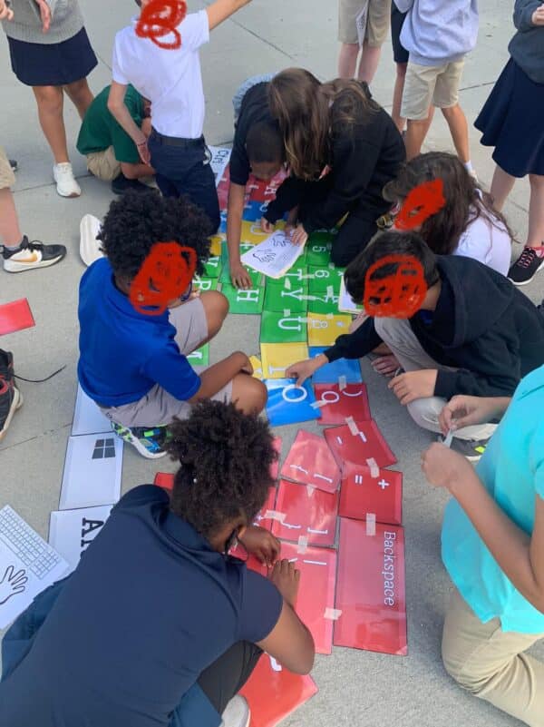 Giant keyboard floor puzzle Giant keyboard floor puzzle