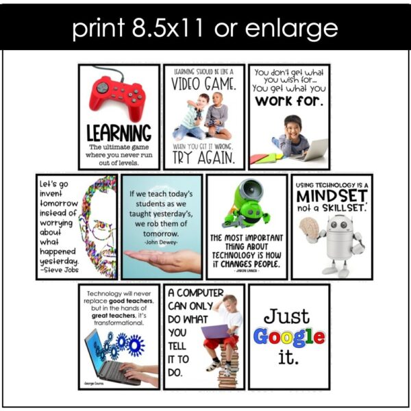 Technology quote posters computer lab decor (3) Technology quote posters computer lab decor (3)