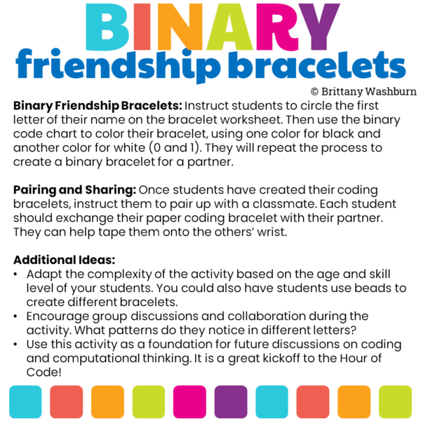 binary friendship bracelet craftivity (4) binary friendship bracelet craftivity (4)