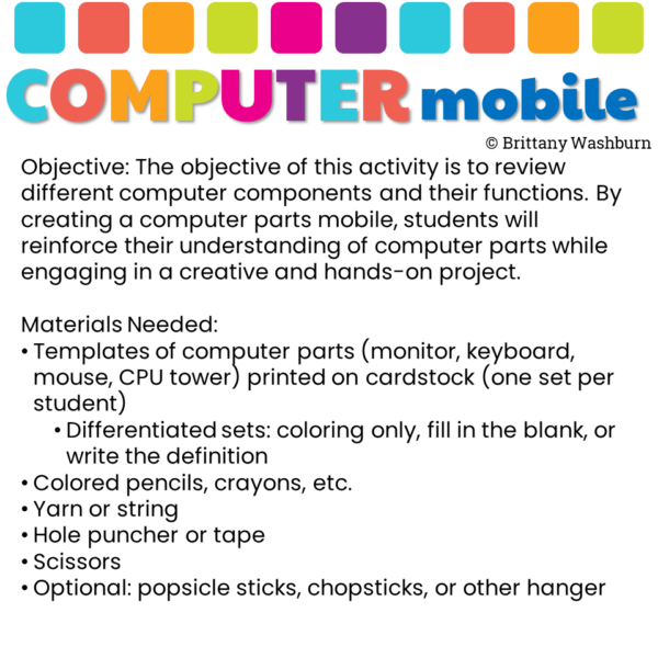 computer parts mobile craftivity (5) computer parts mobile craftivity (5)