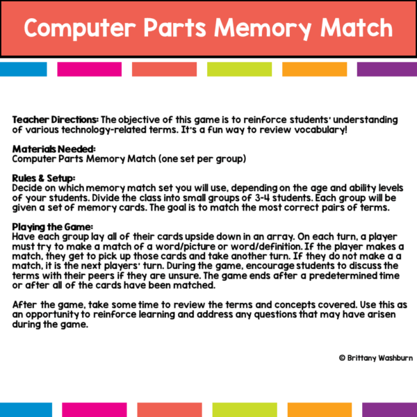 Computer parts memory match printable tech activity (7) Computer parts memory match printable tech activity (7)