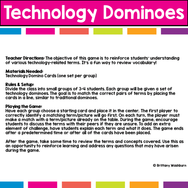 Technology dominoes printable activity (6) Technology dominoes printable activity (6)