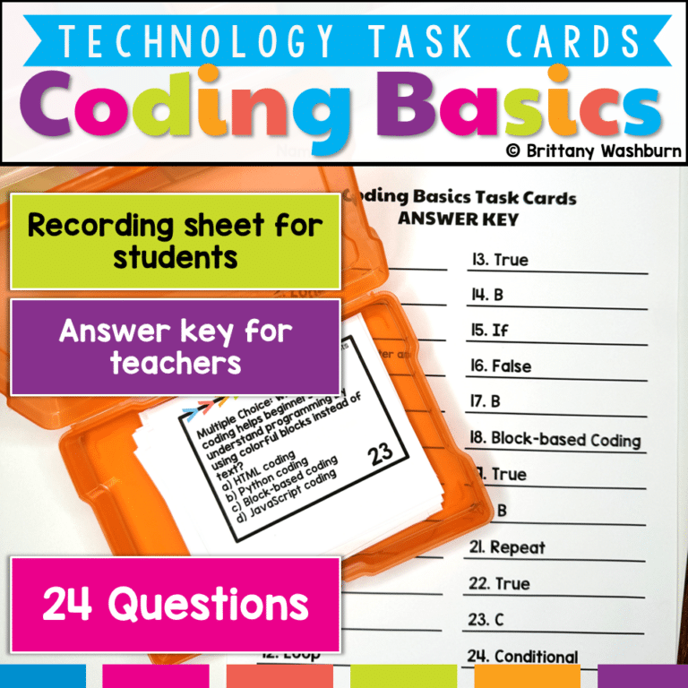 Coding Concepts Printable Task Cards