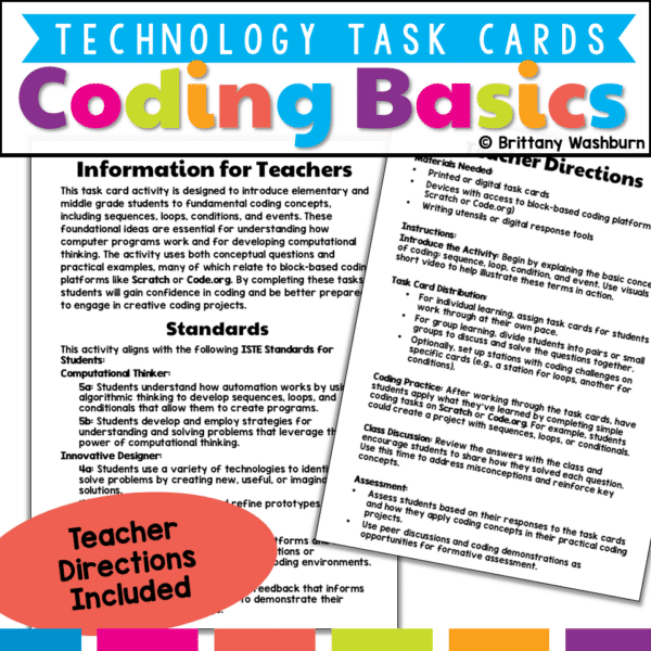 Coding concepts task cards (2) Coding concepts task cards (2)