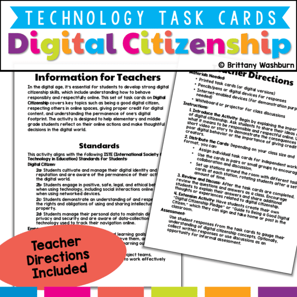 digital citizenship and netiquette task cards (2) digital citizenship and netiquette task cards (2)