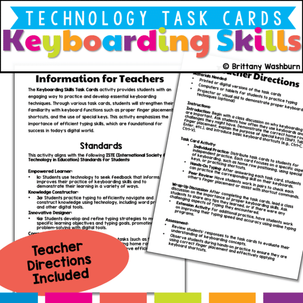 Keyboarding skills task cards (2) Keyboarding skills task cards (2)