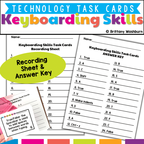 Keyboarding skills task cards (4) Keyboarding skills task cards (4)