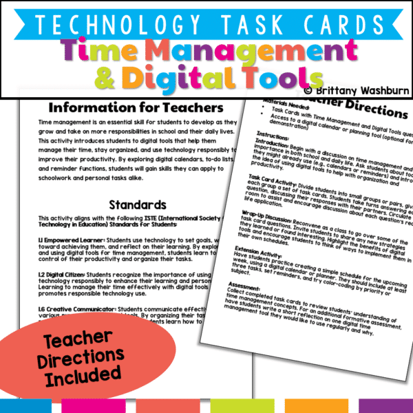 time management digital tools task cards (2) time management digital tools task cards (2)