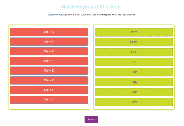match keyboard shortcuts match keyboard shortcuts