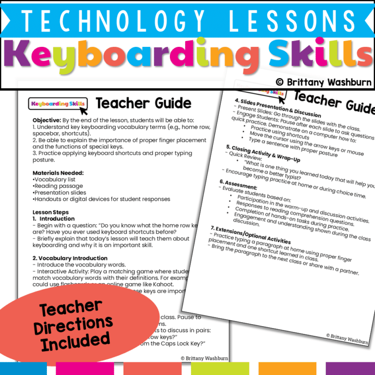 Keyboarding Skills Lesson