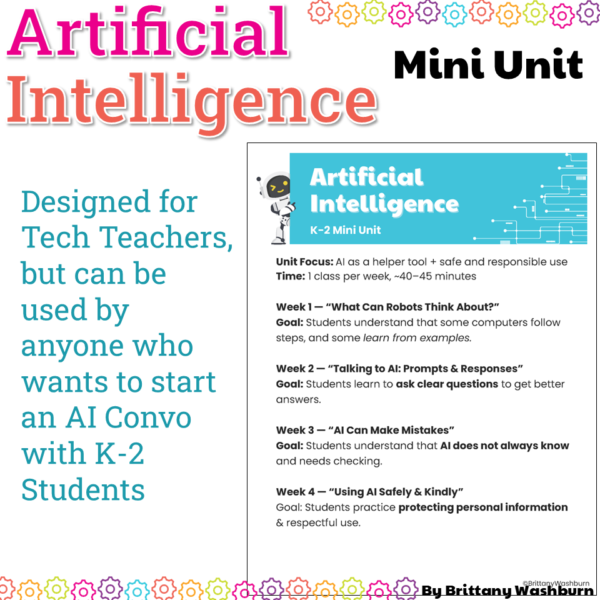 Artificial Intelligence Mini Unit K-2 (2) Artificial Intelligence Mini Unit K-2 (2)