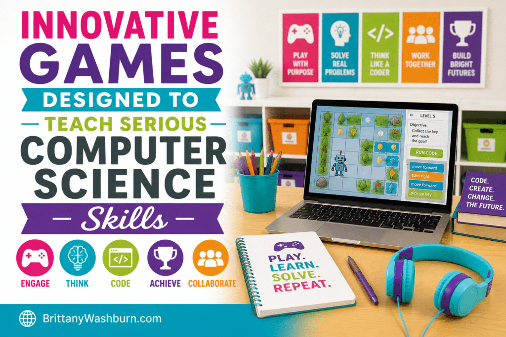 Innovative Games Designed to Teach Serious Computer Science Skills