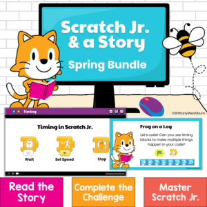 Scratch Jr. Coding Activities & Picture Book Lessons | Spring STEM Grades K-2