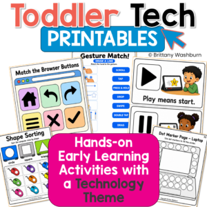 Technology Themed Toddler Printable Learning Centers & Task Boxes