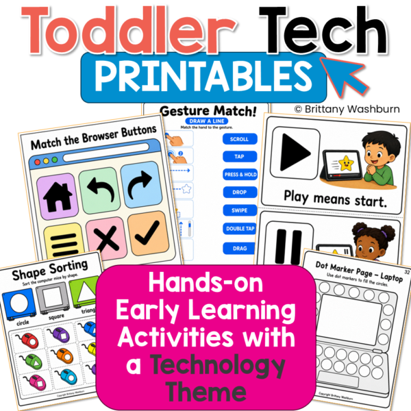 toddler learning printables technology theme (1)
